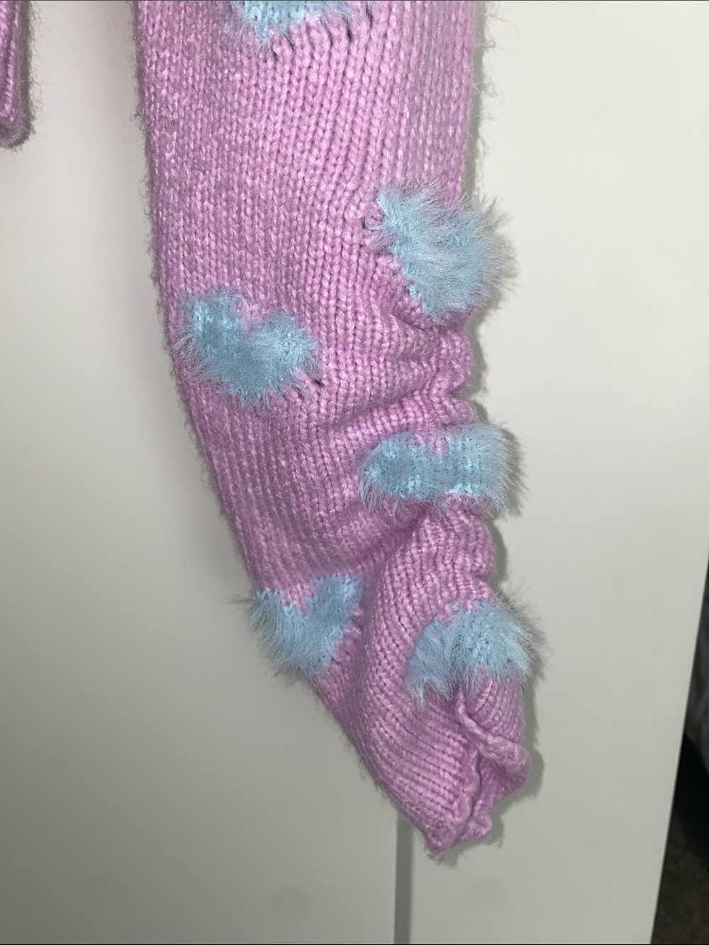 For Love and Lemons Lavender Cardigan with Blue Heart Accents - Picture 3 of 5